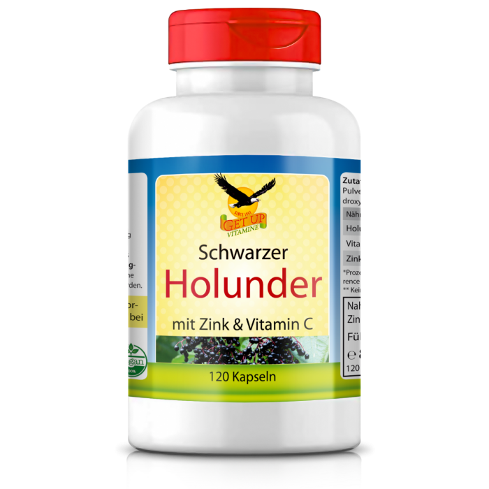 Schwarzer Holunder mit Vitamin C & Zink Schwarzer Holunder mit Vitamin C & Zink