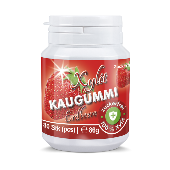 Xylit Kaugummi mit Birkenzucker ERDBEERE bestellen Xylit Kaugummi mit Birkenzucker ERDBEERE bestellen
